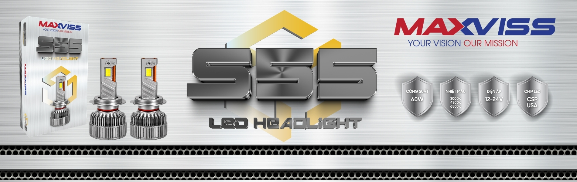BÓNG ĐÈN LED MAXVISS S55 3 MÀU 2026