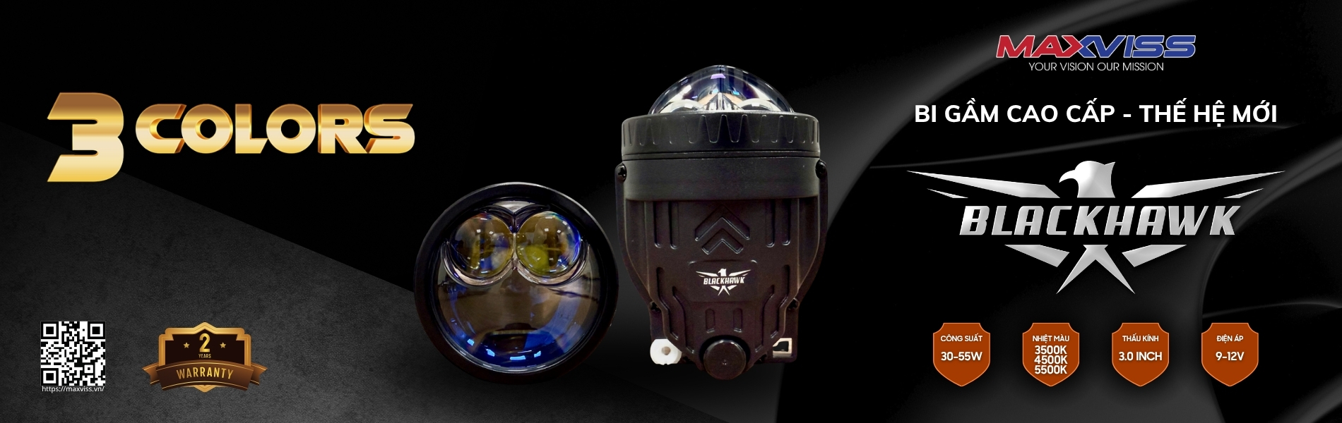BI GẦM MAXVISS F9 BLACKHAWK LASER 3 CHẾ ĐỘ (NEW)